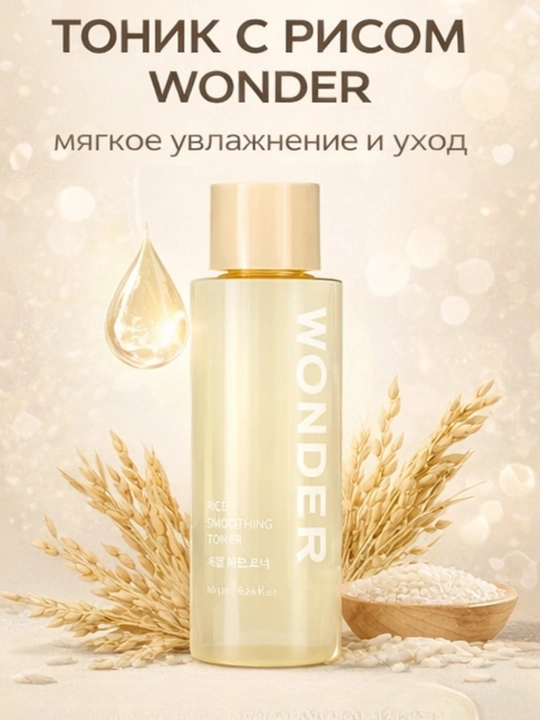 Terini Silliqlovchi,Tiniqlashtiruvchi,Quruq, Sezgir Teri uchun, TONYMOLY Wonder Rice Toner