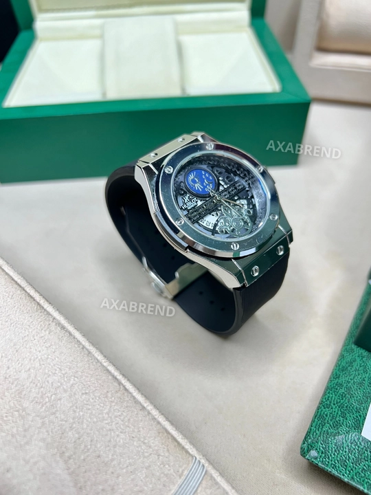 Hublot soati erkaklar uchun remeshok hidli "shokolat" sana ko'rsatkichli sovg'a qutsida