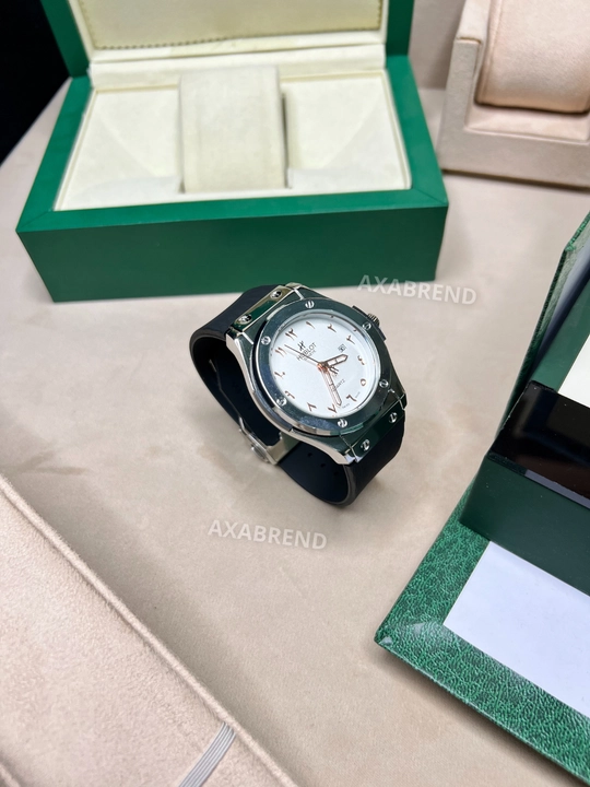Hublot soati erkaklar uchun remeshok hidli "shokolat" sana ko'rsatkichli sovg'a qutsida