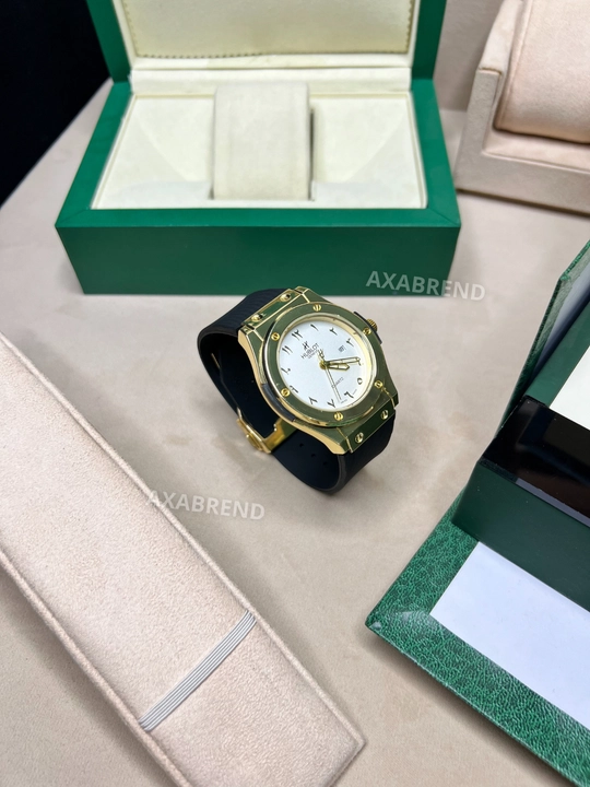 Hublot soati erkaklar uchun remeshok hidli "shokolat" sana ko'rsatkichli sovg'a qutsida