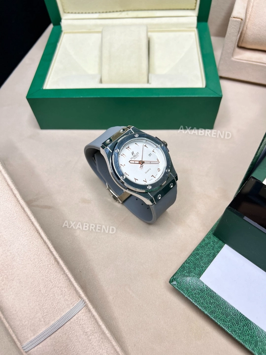 Hublot soati erkaklar uchun remeshok hidli "shokolat" sana ko'rsatkichli sovg'a qutsida