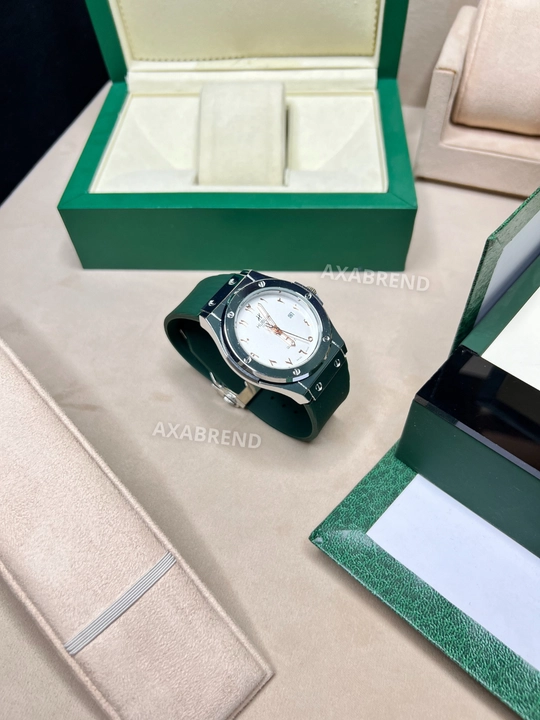 Hublot soati erkaklar uchun remeshok hidli "shokolat" sana ko'rsatkichli sovg'a qutsida