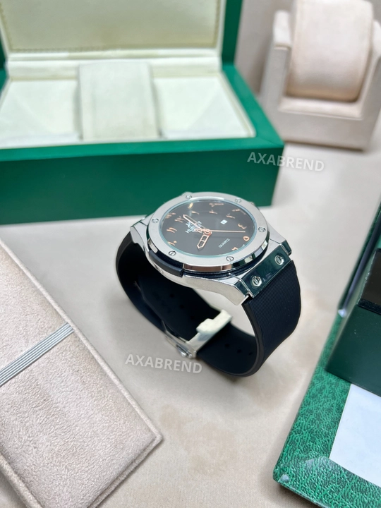 Hublot soati erkaklar uchun remeshok hidli "shokolat" sana ko'rsatkichli sovg'a qutsida