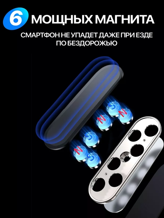 Клейкий магнитный автодержатель телефона с мощной фиксацией и универсальным креплением