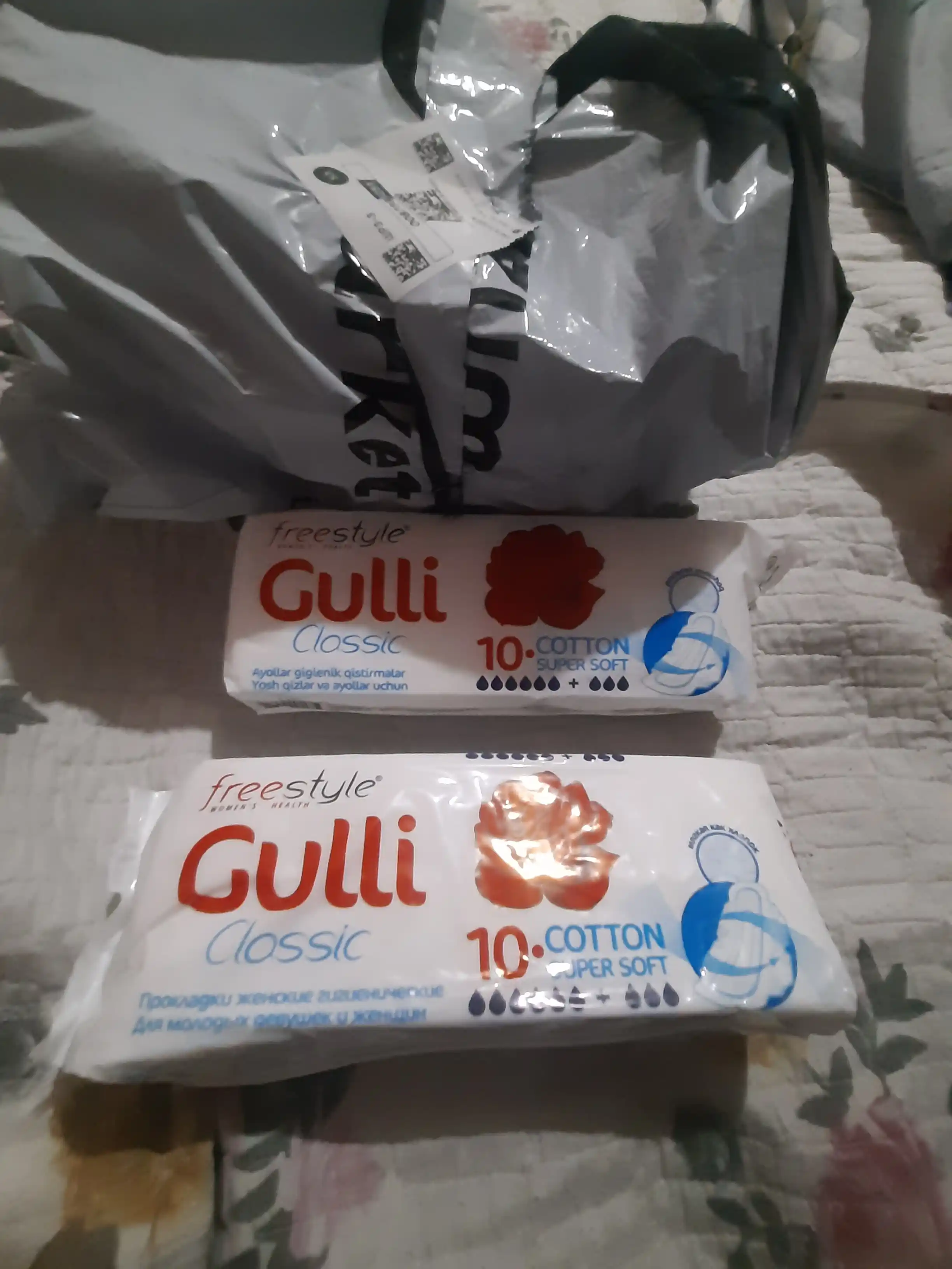 Ayollar uchun prokladkalar, Free Style Gulli Classic, Cotton Super Soft, 10 dona