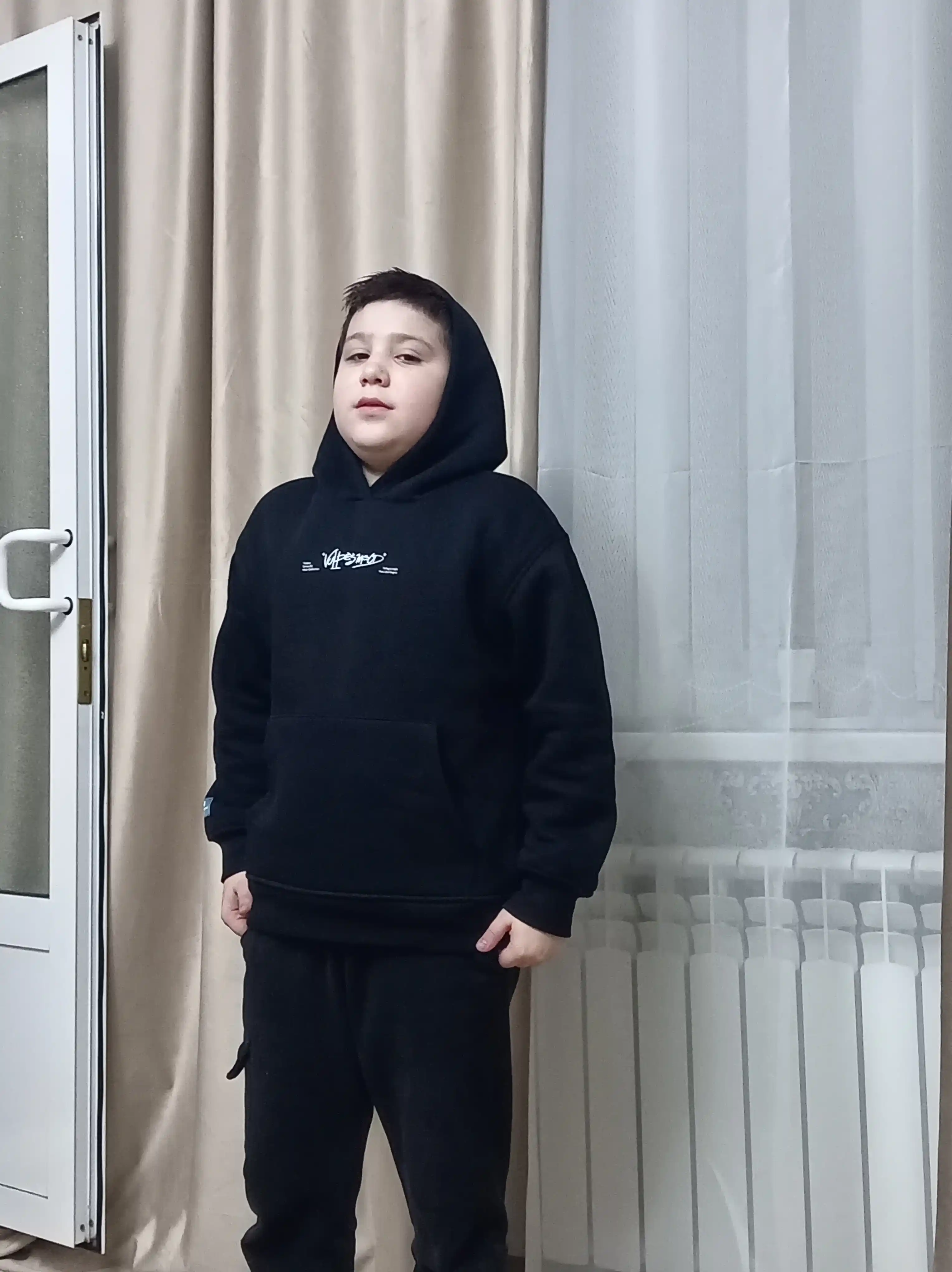 Детская водолазка с начесом, свитшот, худи для мальчиков из футера NEO, хлопок