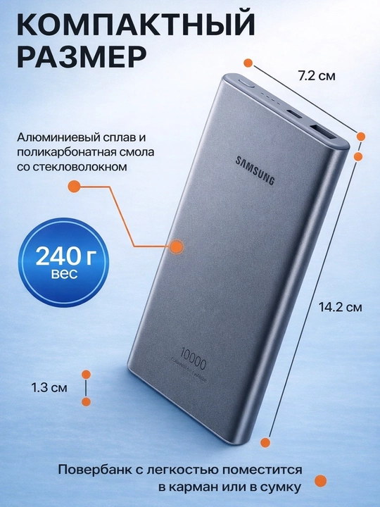 Samsung  Powerbank 10 000 mAh — 25W Fast Charger