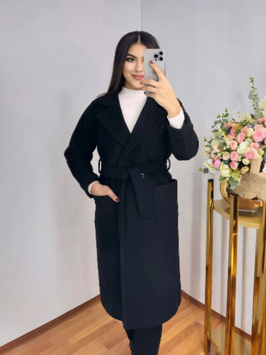 Zamonaviy elegant sayr ofis va kundalik uslub uchun issiq tutuvchi material ayollar paltosi