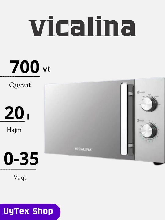 Vicalina MW pechi 20 L 700 W VL-114D/115D/116D/122D - qulay boshqaruv - 
