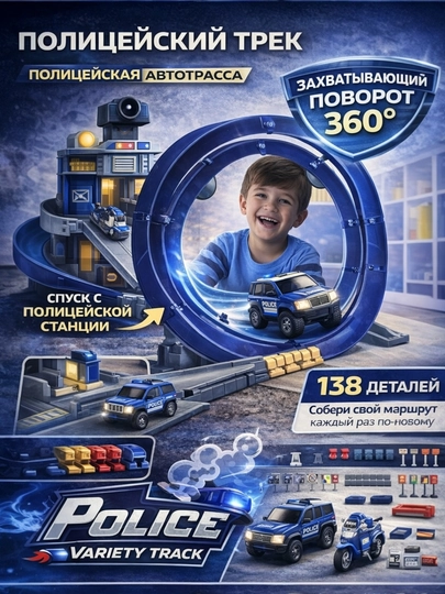 Настольная игра Трек с машинками Играем вместе — АНОРМАГ-TREKPOJAR-ГОЛУБ