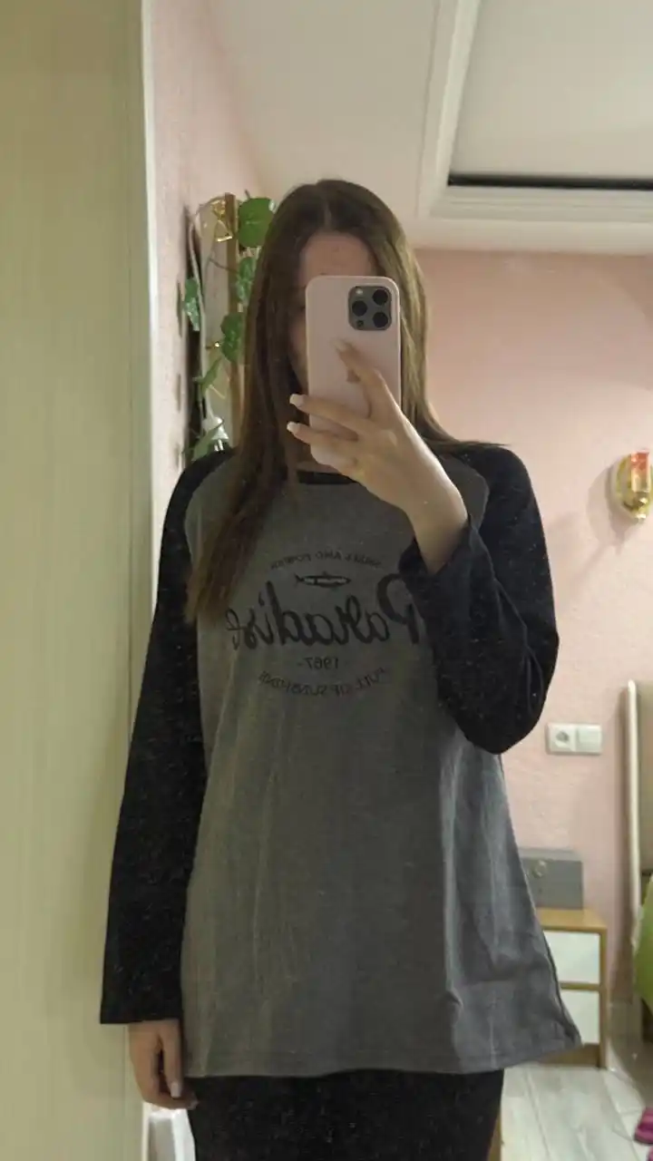 Ayollar uzun yengli longslivi, printli, oversize, bahor, yoz, kuz va qish uchun