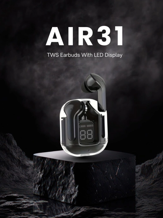 Simsiz quloqchinlar Air31 naushnik, display va mikrafonli, IOS va Android uchun