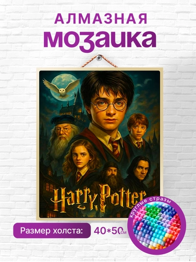 Алмазная мозаика вышивка Skystore "Гарри Поттер", холст на подрамнике 40 x 50 — SKYST0R-ГАРРИПОТТЕР-БОРДОВ