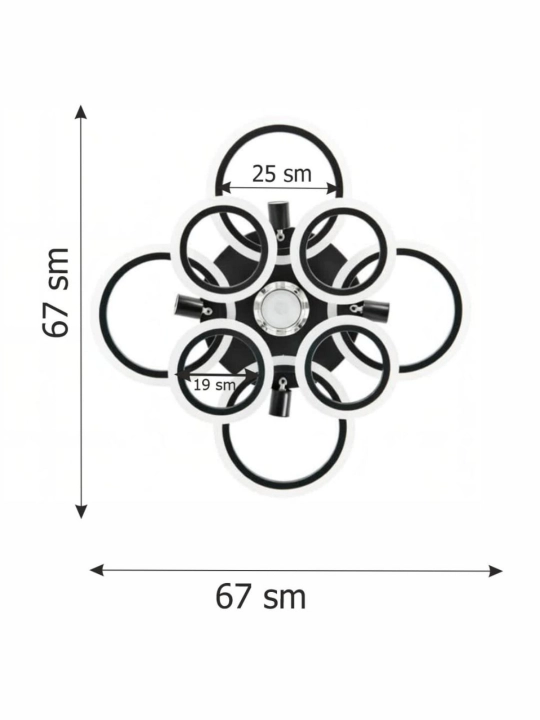 LED qandil, musiqali, pultli, 3 xil yoritish rejimi, yotoqxona, zal, oshxona uchun