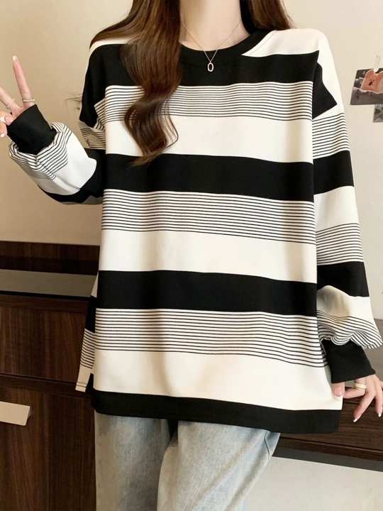 Chiziqli oversize kofta