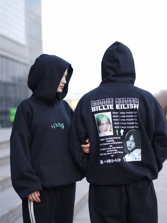 Худи Billie Eilish с DTF принтом – унисекс, мягкий 3-ниточный хлопок - 