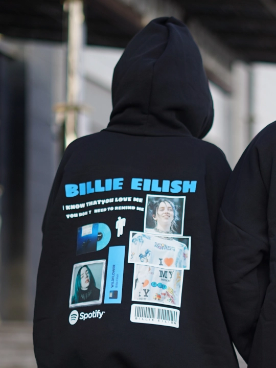 Худи Billie Eilish с DTF принтом – унисекс, мягкий 3-ниточный хлопок