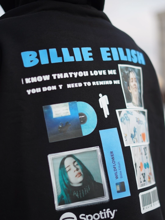 Худи Billie Eilish с DTF принтом – унисекс, мягкий 3-ниточный хлопок