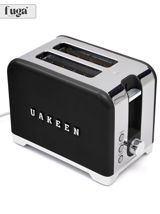 Uakeen 1000 Vt elektr tosteri 2 ta tost uchun, muzdan tushirish va 7 ta qovurish darajasi bilan