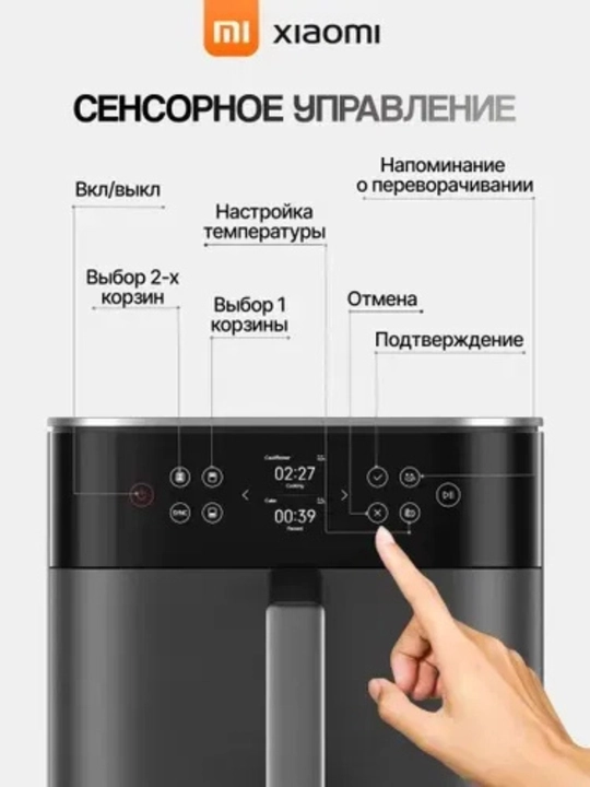 Аэрогриль Xiaomi Dual Zone Air Fryer 12L EU ,Черный