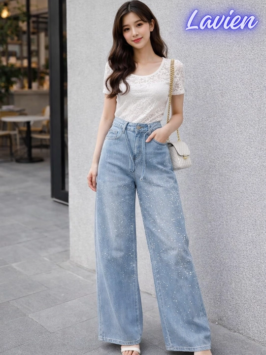 Женские джинсы багги oversize широкие прямые, стильные свободные джинсы в уличном стиле  - 