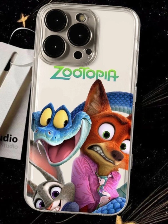 Zveropolis tasvirlangan iPhone chexol XR, XS, 11, 12, 13, 14, 15, 16, 17 Pro, Max