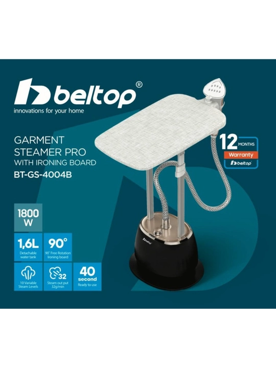 Beltop 1800 Vt professional polli отпариватель, 1.6 l, boshqaruv 10 dan ortiq rejim