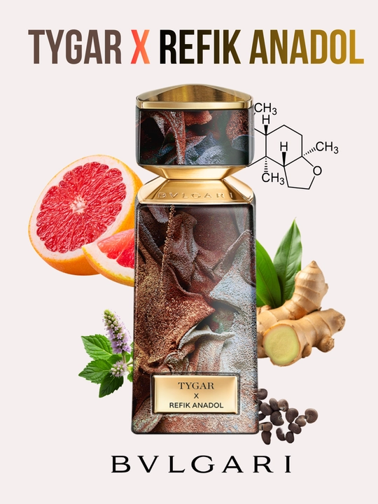 Tygar x Refik Anadol Bvlgari erkaklar parfyumi refil formatida, LABOR Parfumdan flakonlarda - 