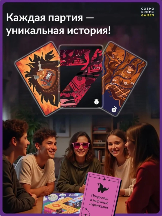 Oila va kompaniya uchun Imaginarium sto`l o'yini, uyushmalarda kartalar bilan