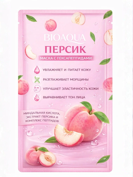 Тканевая маска для лица BIOAQUA Peach Hexapeptide Mask