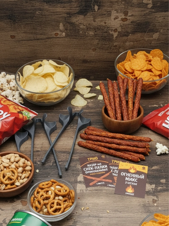 Barmoqlar uchun tayoqchalar (katta o‘lchamda), ko‘p martalik, gazaklar, chipslar uchun 2 dona - 