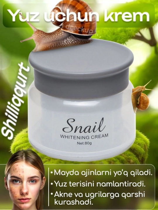 Yuz kremi collagen Kaoyo, ekstrakti shilliqqurt bilan, oqartiruvchi A, E vitaminlari 80gr - 