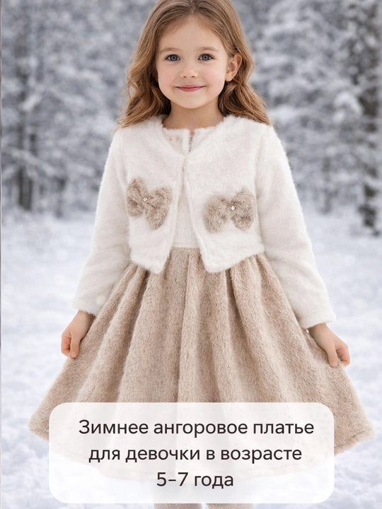 Девочкам плотное зимнее ангоровое платье, в разных цветах