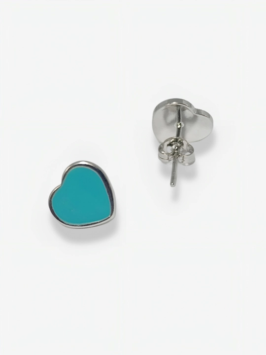 Серьги-гвоздики «Сердце» минималистичные Tiffany 