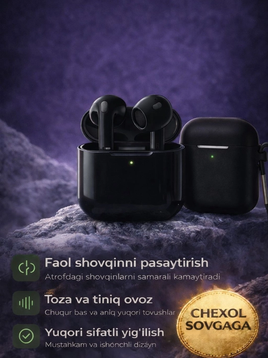 Simsiz quloqchinlar Pods 3, iPhone va Android uchun naushniklar
