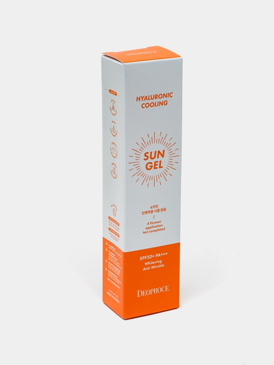 Deoproce Hyaluronic Cooling Sun Gel SPF 50+ PA+++ освежающий солнцезащитный крем, 50 мл