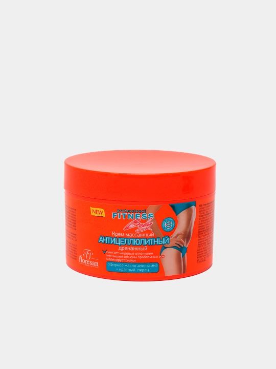 Selulitga qarshi massaj kremi Floresan, Fitness body drenaj, 500 ml