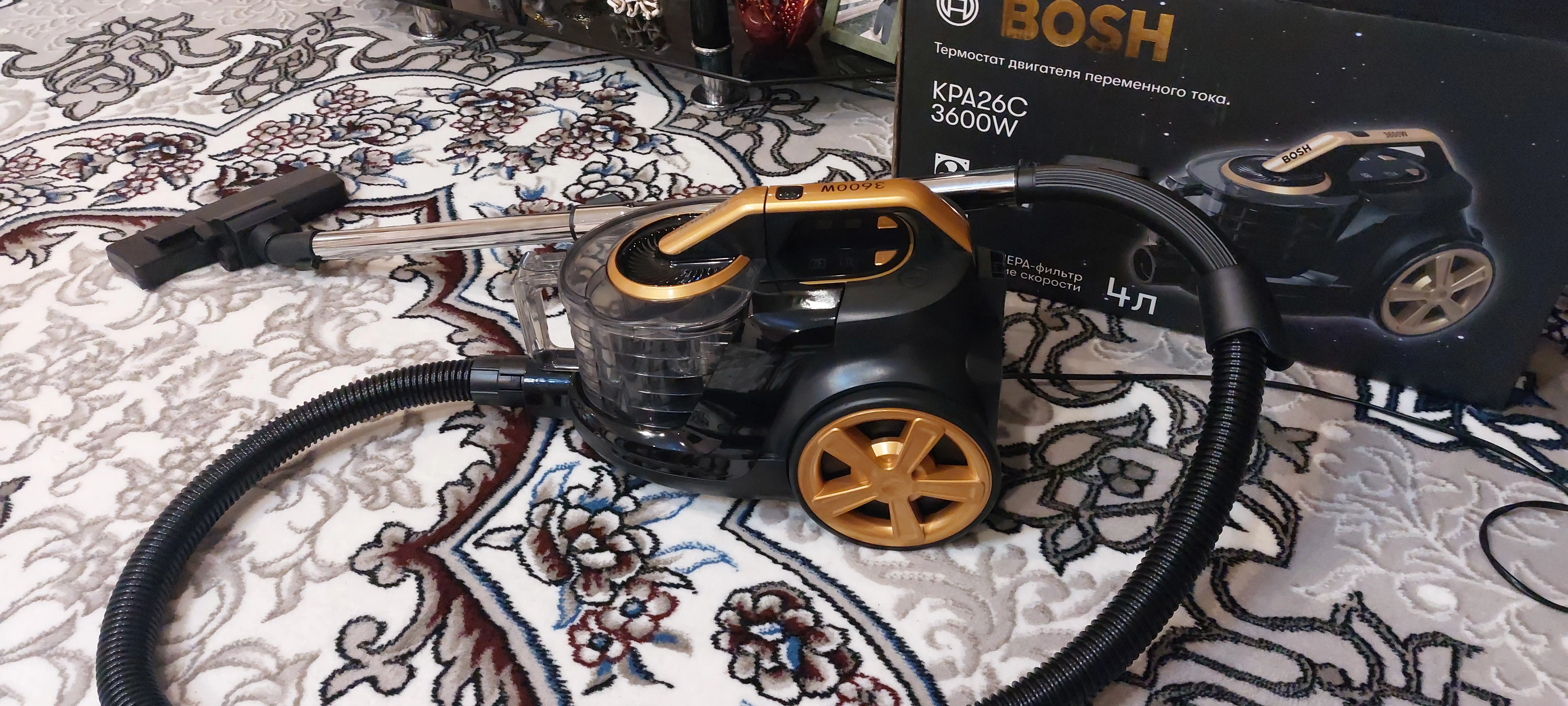 Пылесос BOSH мощный 3600W, инновационный циклонный, телескопической трубой, HEPA фильтр