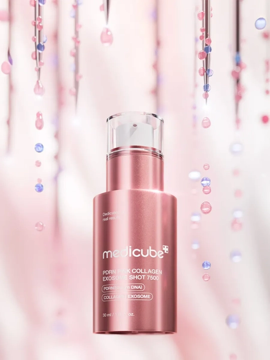 Интенсивная ампула с микроиглами medicube PDRN Pink Collagen Exosome Shot Serum 7500