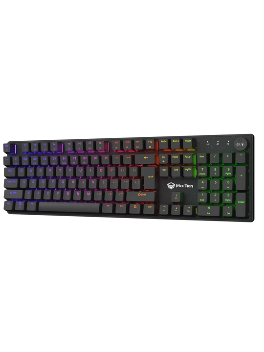 Mexanik  o'yin klaviaturasi MK009 Pro,MeeTion, 104 tugma, geymerlar uchun, RGB yoritgichli