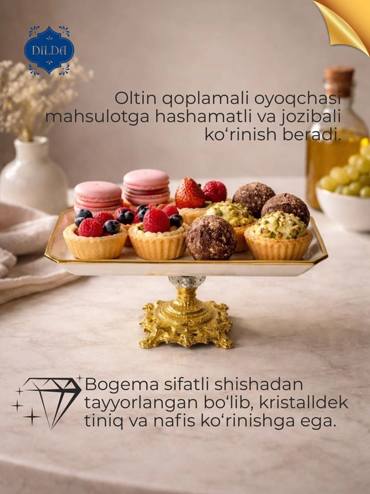 Bogema idish, sovg'a uchun, meva, shirinlik uchun, desert uchun