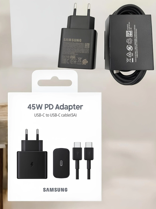 45W Tez Zaryadlovchi — Samsung, Xiaomi, Huawei uchun USB‑C Adapter - 
