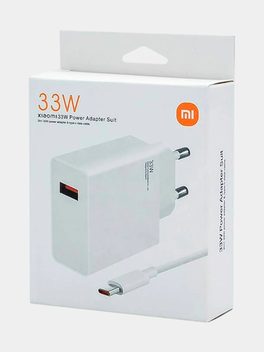 Xiaomi 33W Turbo zaryadlash moslamasi - tez zaryadlash, Type-C kabeli