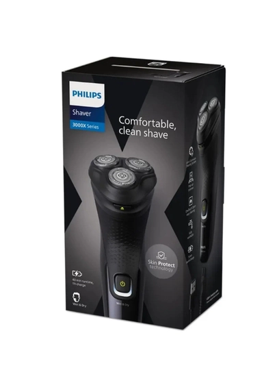Электробритва Philips "X3021", автономная, роторная, 3 бреющих элемента, водонепроницаемая