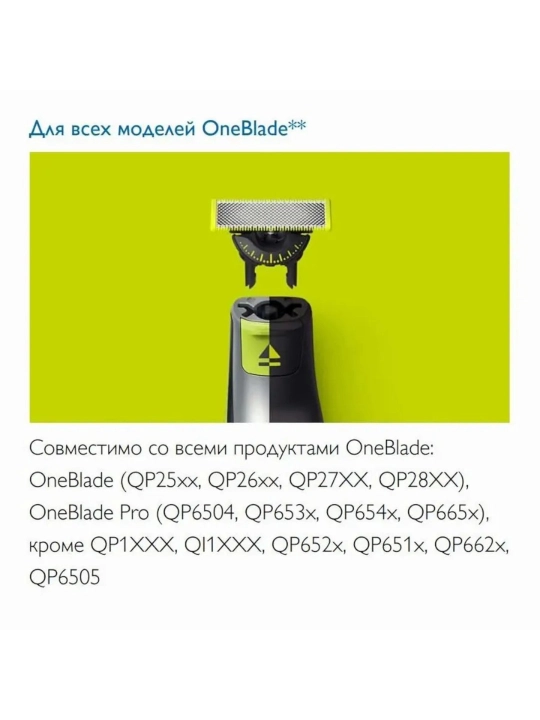 Сменные лезвия Philips, OneBlade 360° QP430/50, 3 шт
