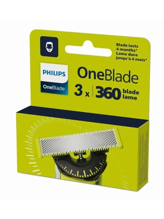 Сменные лезвия Philips, OneBlade 360° QP430/50, 3 шт