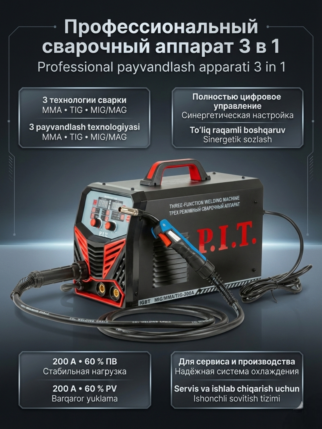 Сварочный инвертор P.I.T PMI180/220-C1/2/3,P.I.T. PMI140-C1