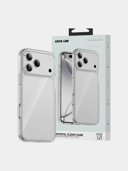 Прозрачный чехол Green Lion Crystal Clear, iPhone 17 PRO, PRO MAX - 