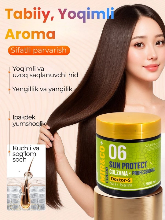 Бальзам для волос MIR&CO DOCTOR-S SUN PROTECT — восстанавливает и придаёт блеск волосам
