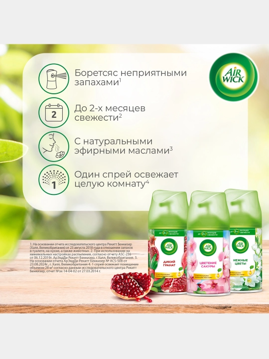 Сменный балончик для освежителя воздуха AirWick, Дикий гранат, 250 мл